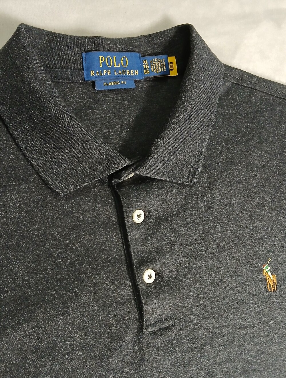 Polo Ralph Lauren Classic Fit Polo Shirt XL Men's Flesh Pony Soft Gray Preppy